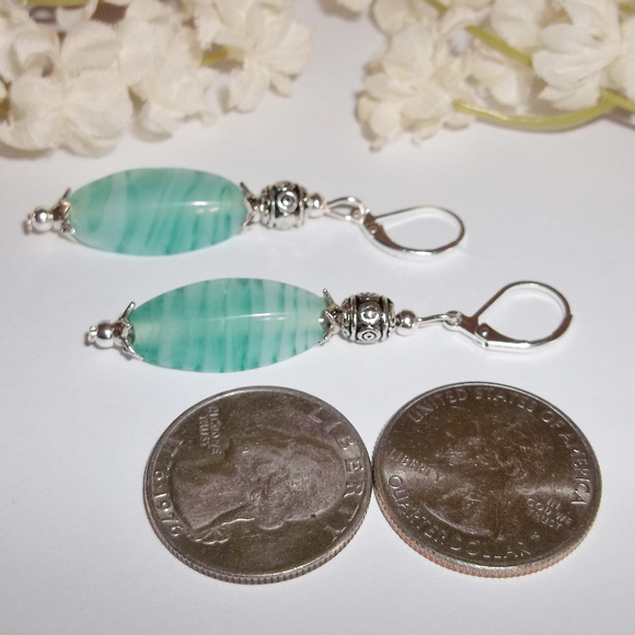 Teal Green Glass Beaded Earring Set Pair NWT 5067 - Picture 5 of 8